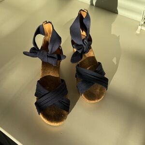 Ugg Navy bow wedge espadrilles